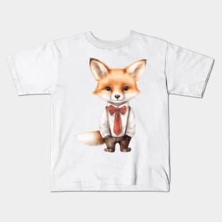 Red Fox Wearing a Tie Kids T-Shirt